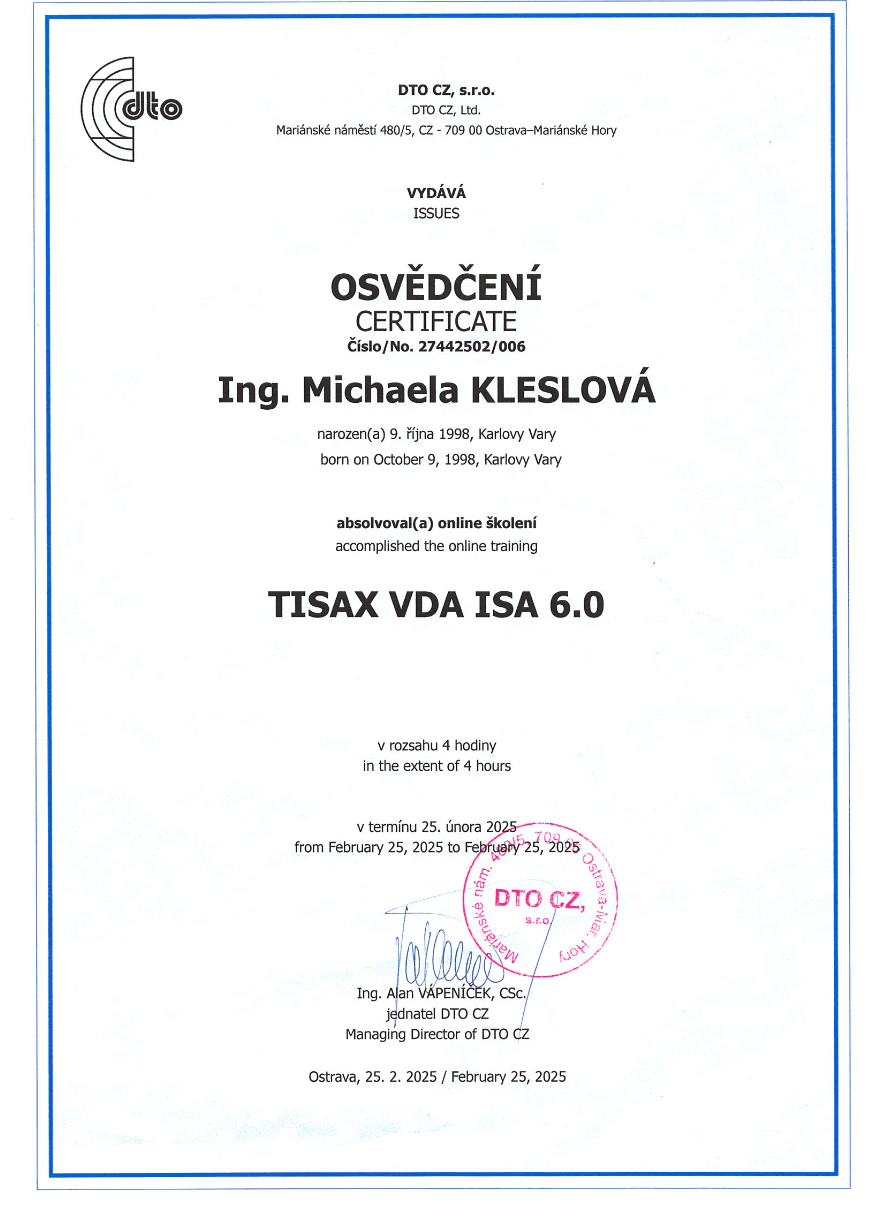 TISAX VDA ISA 6.0
